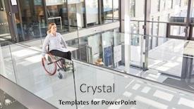  Presentation with gallery - Amazing theme having young-woman-in-a-wheelchair backdrop and a light gray colored foreground
