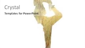  Presentation with balance - Beautiful theme featuring young woman in balance position double exposure with tree photo backdrop and a white colored foreground