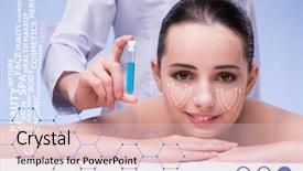  Presentation with elements - Slide deck consisting of surgery solutions - young woman in beauty concept background and a lemonade colored foreground