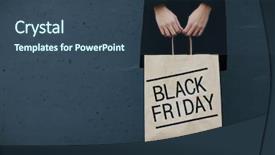  Presentation with friday - Beautiful PPT layouts featuring woman in black holding paperbag backdrop and a ocean colored foreground