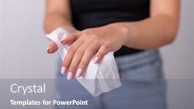  Presentation with infectious diseases - PPT layouts enhanced with young-woman-in-black-tank background and a gray colored foreground