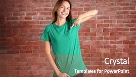  Presentation with brick wall - PPT layouts consisting of young woman in blank green background and a red colored foreground