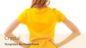  Presentation with blank - PPT layouts consisting of young-woman-in-blank-yellow background and a yellow colored foreground