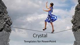  Presentation with blue mountain - Colorful slides enhanced with young woman in blue dress backdrop and a light gray colored foreground