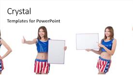  Presentation with boxing - PPT theme enhanced with young woman in boxing pants background and a white colored foreground