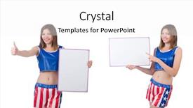  Presentation with boxing woman and a tawny - Amazing PPT theme having young woman in boxing pants backdrop and a white colored foreground