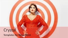  Presentation with bright white - PPT layouts enhanced with young woman in bright red background and a  colored foreground