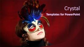  Presentation with carnival - Beautiful presentation design featuring young woman in carnival mask backdrop and a wine colored foreground