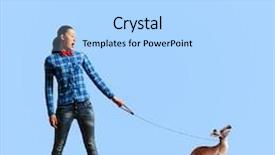  Presentation with kangaroo - Slides featuring young woman in casual holding kangaroo on lead background and a light blue colored foreground