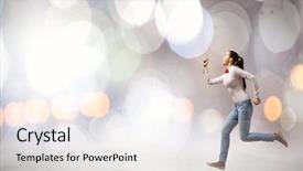  Presentation with running - PPT layouts consisting of young woman in casual running background and a  colored foreground
