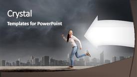  Presentation with running - Colorful theme enhanced with young woman in casual running backdrop and a  colored foreground