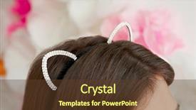  Presentation with dog and cat health - PPT theme consisting of young woman in cat ears background and a  colored foreground