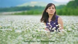  Presentation with chamomile - Slides consisting of young-woman-in-chamomile-meadow background and a mint green colored foreground