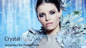  Presentation with young man and a woman - Presentation theme enhanced with young woman in creative image background and a light blue colored foreground