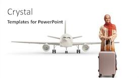  Presentation with hijab - Presentation having young-woman-in-ethnic-clothes background and a  colored foreground