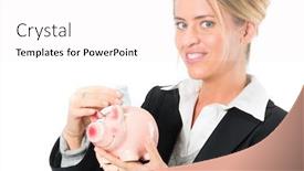  Presentation with saving - Audience pleasing presentation theme consisting of fish caviar and glass of vodka on a white background backdrop and a sky blue colored foreground