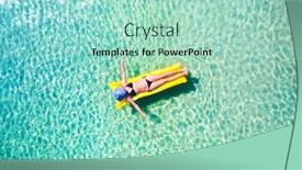  Presentation with mattress - Audience pleasing PPT theme consisting of young-woman-in-hat-relaxing backdrop and a mint green colored foreground