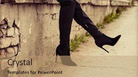  Presentation with street - Theme featuring young woman in high heels background and a coral colored foreground