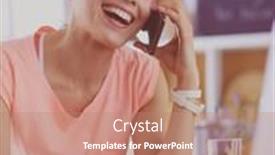  Presentation with blogger - Colorful slide set enhanced with young woman in kitchen with laptop computer looking recipes smiling food blogger concept backdrop and a coral colored foreground