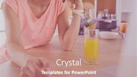  Presentation with blogger - Theme consisting of young-woman-in-kitchen background and a coral colored foreground