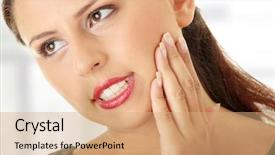  Presentation with pain - Presentation featuring young woman in pain is background and a coral colored foreground