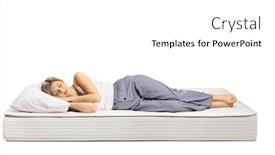  Presentation with sleeping - Amazing PPT layouts having young-woman-in-pajamas-sleeping backdrop and a white colored foreground