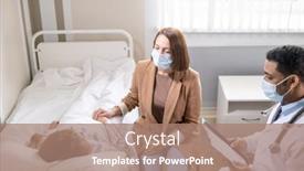  Presentation with prescriptions - Slide deck consisting of young-woman-in-protective-mask background and a coral colored foreground