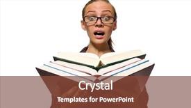  Presentation with costume - Amazing presentation design having young woman in purple costume backdrop and a  colored foreground