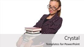  Presentation with costume - PPT theme with young woman in purple costume background and a white colored foreground