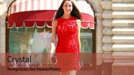  Presentation with red - Presentation consisting of young woman in red dress background and a  colored foreground