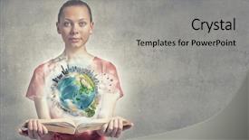  Presentation with nasa - Audience pleasing slide deck consisting of young woman in red dress with book in hand elements of this image are furnished by nasa backdrop and a light gray colored foreground