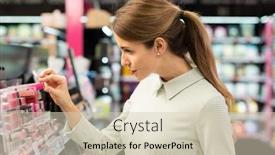  Presentation with beauty shop - Amazing PPT theme having young-woman-in-smart-dress backdrop and a soft green colored foreground