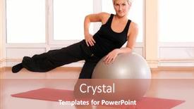  Presentation with sportswear - Slides consisting of young-woman-in-sportswear-doing background and a coral colored foreground