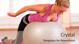  Presentation with sportswear - Colorful slides enhanced with young-woman-in-sportswear-doing backdrop and a lemonade colored foreground