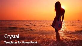  Presentation with summer - Amazing theme having young woman in summer dress backdrop and a tawny brown colored foreground