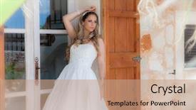  Presentation with sweet - Presentation featuring young woman in sweet 16 background and a coral colored foreground