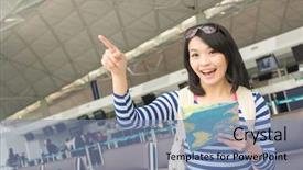  Presentation with wait - Audience pleasing presentation consisting of young woman in the airport backdrop and a  colored foreground