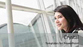  Presentation with wait - Audience pleasing slide set consisting of young woman in the airport backdrop and a  colored foreground