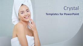  Presentation with bathroom - Presentation design consisting of absurd - young woman in the bathroom background and a lemonade colored foreground