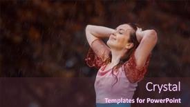  Presentation with rain - Slide set with young-woman-in-the-rain background and a tawny brown colored foreground