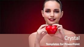  Presentation with valentine - Colorful theme enhanced with young woman in valentine day concept backdrop and a coral colored foreground