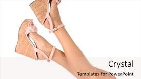  Presentation with varicose veins on a legs - Amazing PPT theme having young woman in wedge sandals backdrop and a lemonade colored foreground