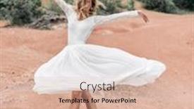  Presentation with spinning - Beautiful slides featuring young-woman-in-white-dress backdrop and a lemonade colored foreground