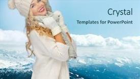  Presentation with tourism - Theme featuring young woman in white hat background and a light blue colored foreground