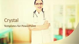  Presentation with beautiful black women smiling - Slide deck enhanced with young woman in white medical background and a  colored foreground