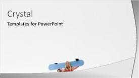  Presentation with snowboard - Amazing theme having young woman in winter clothes walking alone down muddy dirt road carrying snowboard and boots backdrop and a white colored foreground