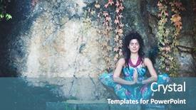  Presentation with meditation - PPT layouts enhanced with young woman in yoga meditation background and a teal colored foreground