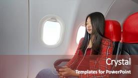  Presentation with aircraft - Cool new slide deck with young woman inside backdrop and a  colored foreground