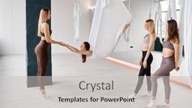  Presentation with teaching - Presentation design consisting of young-woman-instructor-teaching-female background and a light gray colored foreground