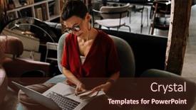  Presentation with interior designer - Presentation with young-woman-interior-designer-sitting background and a wine colored foreground